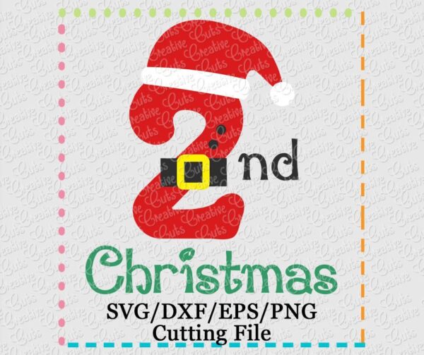 2nd Christmas Santa Cutting File SVG DXF EPS