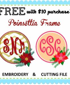 Download Poinsettia Monogram Frame Applique Svg Creative Appliques