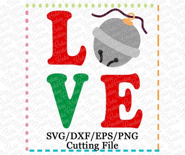 Love Sleigh Bell Cutting File SVG DXF EPS