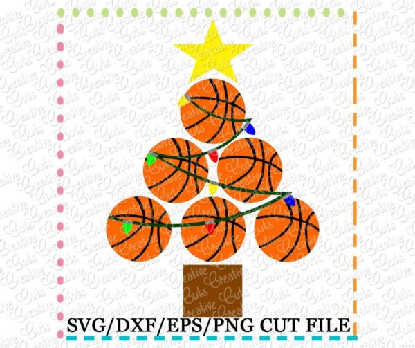 Basketball Christmas Tree Cut File SVG DXF EPS