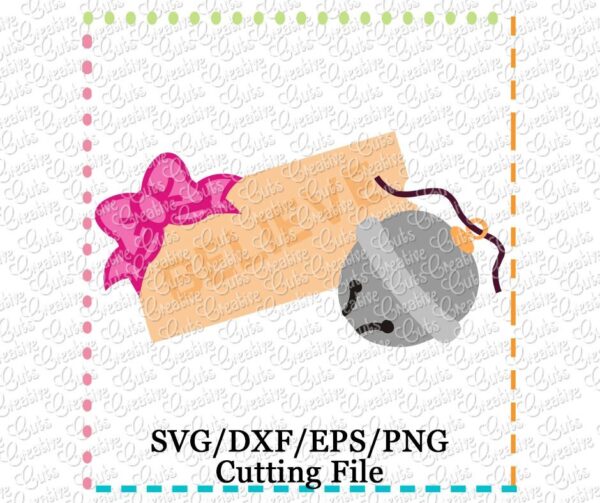 Believe Ticket Sleigh Bell Bow Cutting File SVG DXF EPS