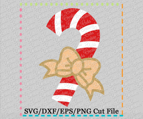 Candy Cane Bow Cutting File SVG DXF EPS