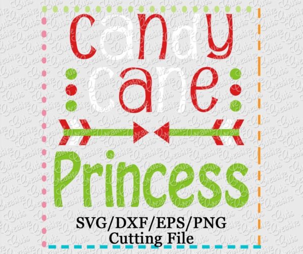 Candy Cane Princess Cutting File SVG DXF EPS