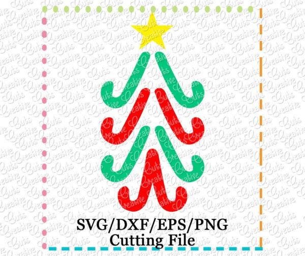 Candy Cane Tree Cutting File SVG DXF EPS