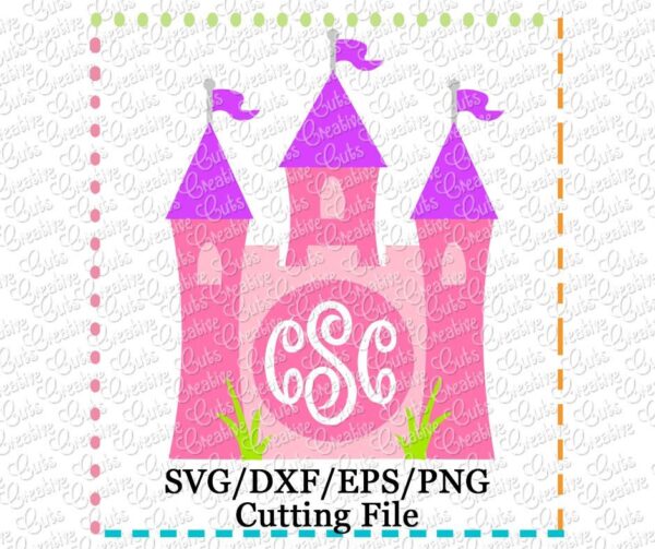 Castle Monogram Cutting File SVG DXF EPS