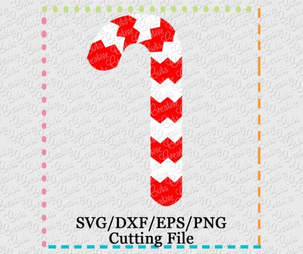 Chevron Candy Cane Cutting File SVG DXF EPS