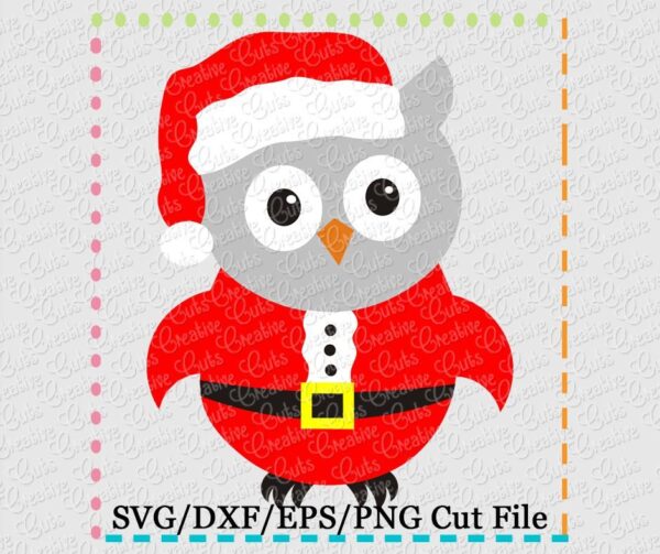 Christmas Santa Owl SVG DXF EPS