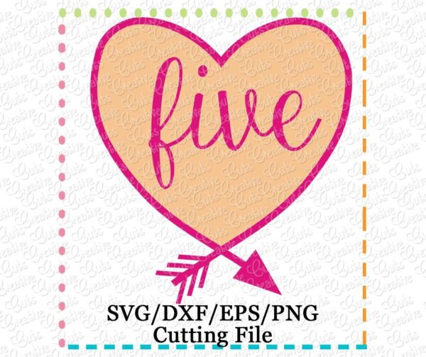 Five Arrow Heart Cutting File SVG DXF EPS