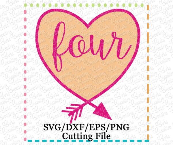 Four Arrow Heart Cutting File SVG DXF EPS