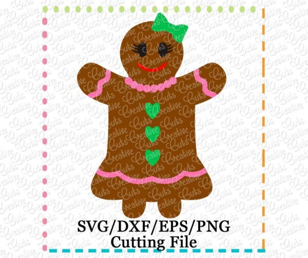 Gingerbread Girl Cutting File SVG DXF EPS