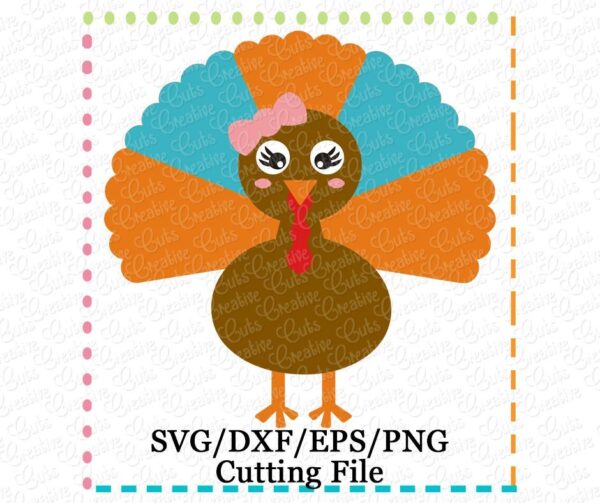 Girl Turkey Cutting File SVG DXF EPS