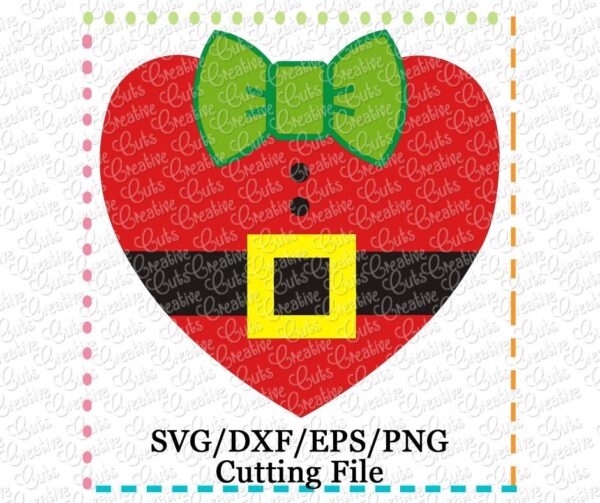 Santa Heart Bow Tie Cutting File SVG DXF EPS