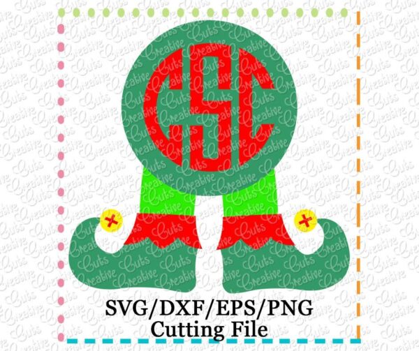 Elf Legs Monogram Cutting File SVG DXF EPS