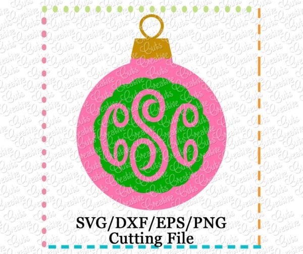 Ornament Scallop Monogram Cutting File SVG DXF EPS