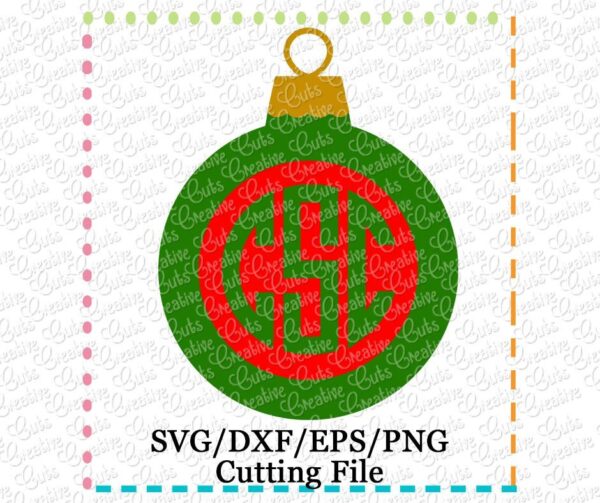 Ornament Monogram Cutting File SVG DXF EPS