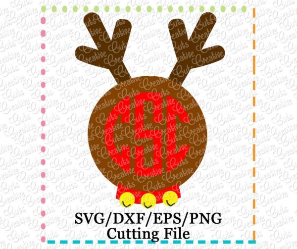 Reindeer Boy Monogram Cutting File SVG DXF EPS