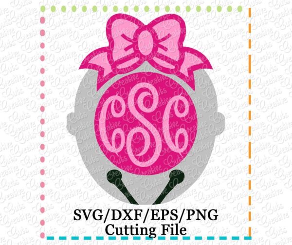 Sleigh Bell Bow Monogram Cutting File SVG DXF EPS