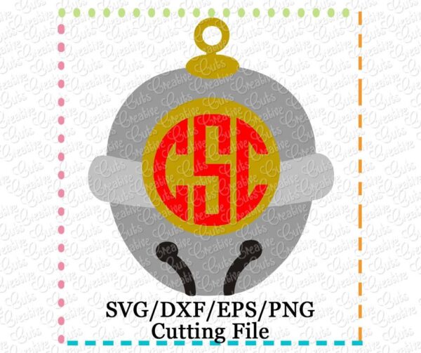 Sleigh Bell Monogram Cutting File SVG DXF EPS