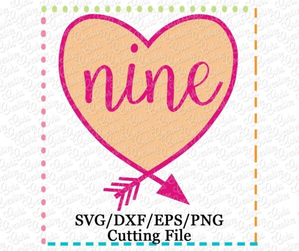 Nine Arrow Heart Cutting File SVG DXF EPS