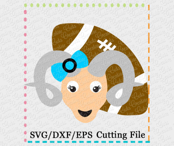 Ram Girl Football Cutting File SVG DXF EPS