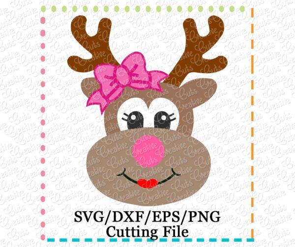 Reindeer Bow Cutting File SVG DXF EPS