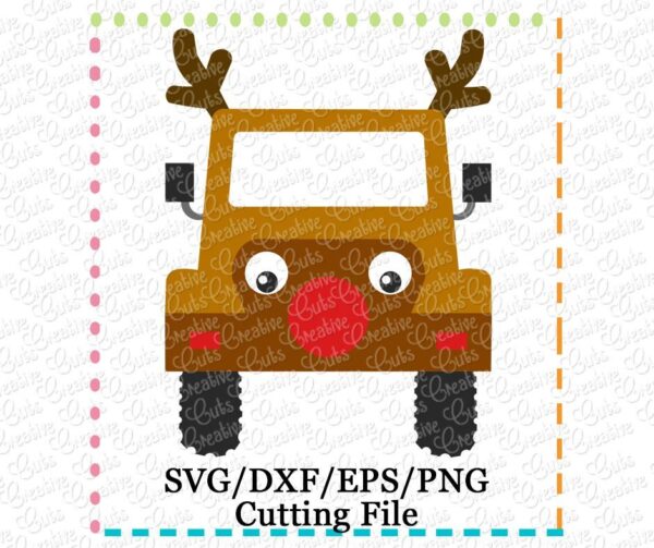 Reindeer Jeep Cutting File SVG DXF EPS