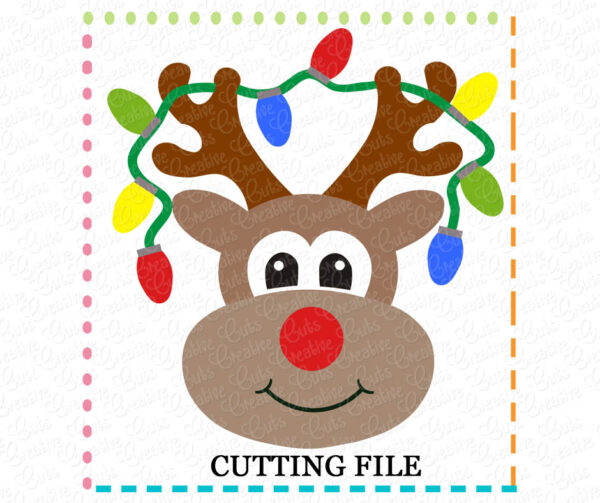 Reindeer Boy Lights Cutting File SVG DXF EPS