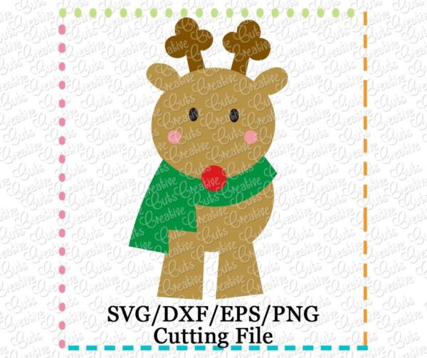 Reindeer Boy Standing Cutting File SVG DXF EPS