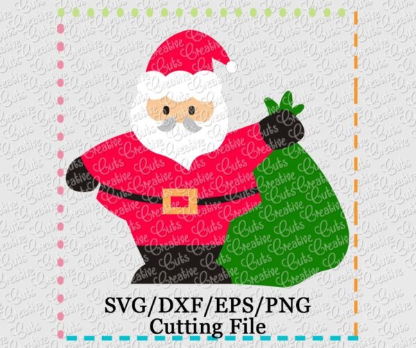 Santa with Bag Cutting File SVG DXF EPS