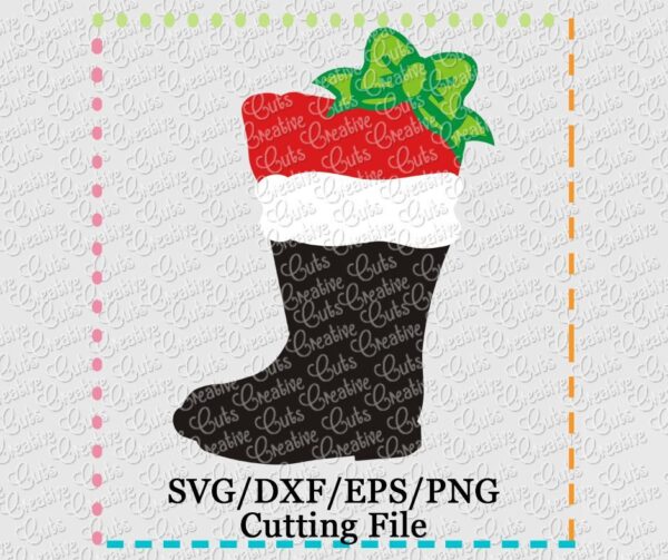 Santa Boots Bow Cutting File SVG DXF EPS