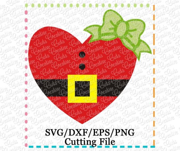 Santa Heart Bow Cutting File SVG DXF EPS