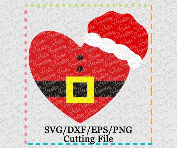 Santa Heart Hat Cutting File SVG DXF EPS