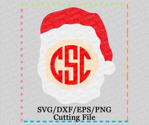 Santa Monogram Cutting File SVG DXF EPS