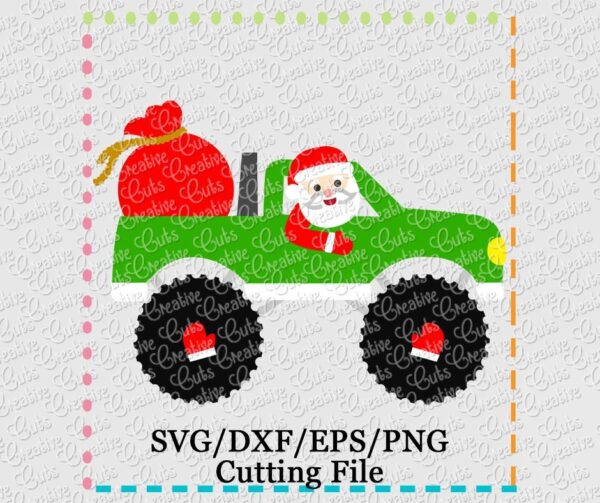 Santa Driving Truck Cutting File SVG DXF EPS