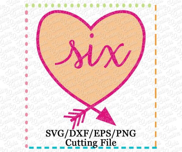 Six Arrow Heart Cutting File SVG DXF EPS