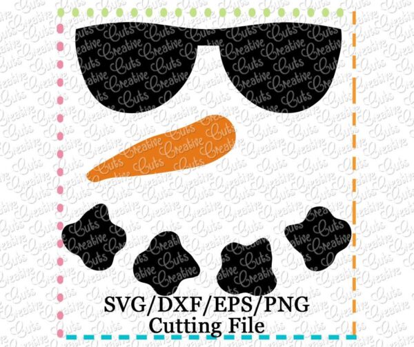 Snowman Sunglasses Face Cutting File SVG DXF EPS