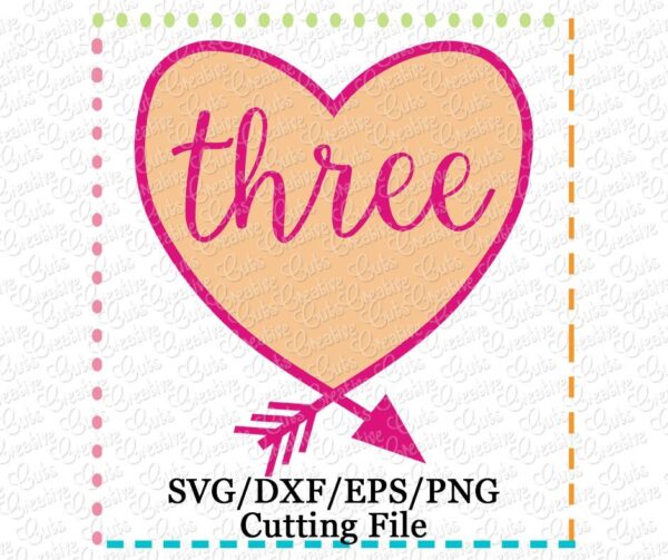 Three Arrow Heart Cutting File SVG DXF EPS