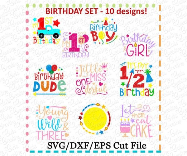 Birthday Set SVG DXF EPS