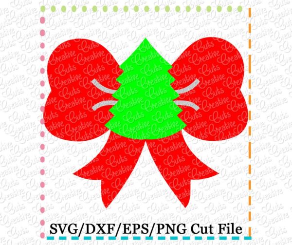 Bow with Christmas Tree SVG DXF EPS