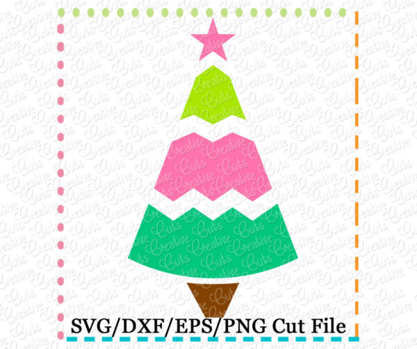 Chevron Christmas Tree SVG DXF EPS