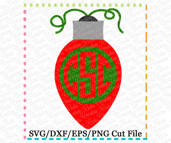 Monogram Christmas Light SVG DXF EPS