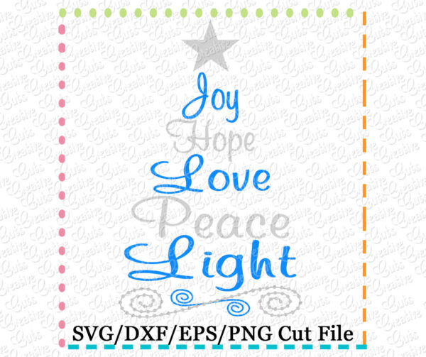 Joy Christmas Tree SVG DXF EPS