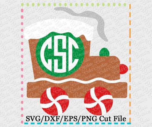 Christmas Train Monogram SVG DXF EPS