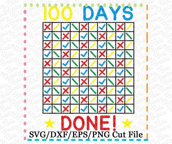 100 Days Done Cutting File SVG DXF EPS