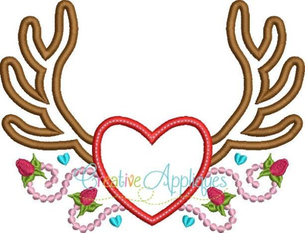 Antlers Heart Applique - Image 2