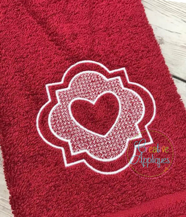 Embossed Quatrefoil Heart Embroidery