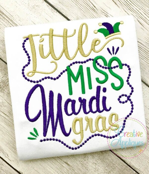 Little Miss Mardi Gras Embroidery