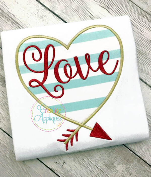 Love Heart Arrow Applique