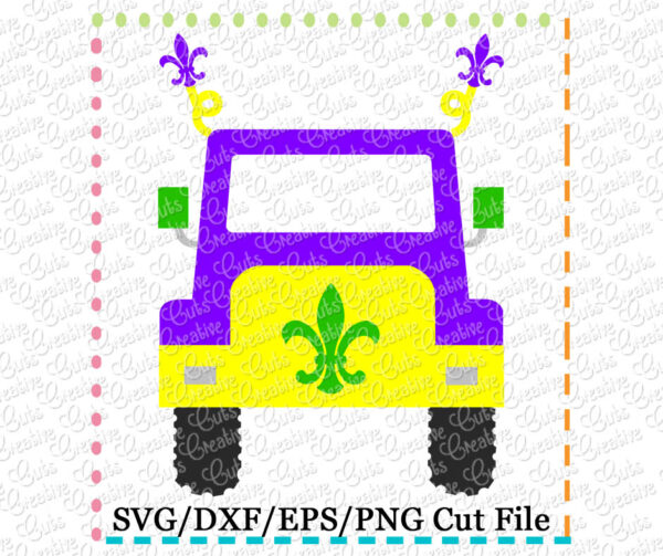 Mardi Gras Jeep Cutting File SVG DXF EPS