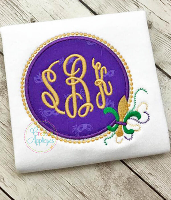 Mardi Gras Monogram Frame Applique